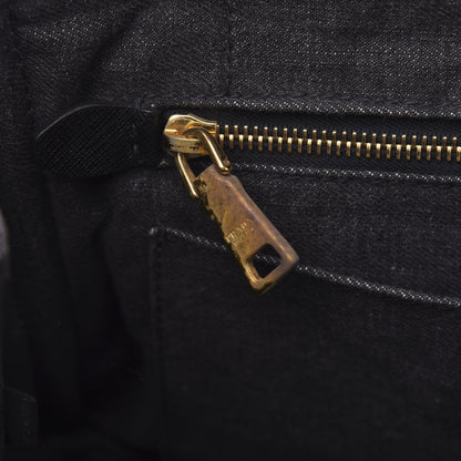 Prada Denim Robot Tote Bag Black 7 of 13