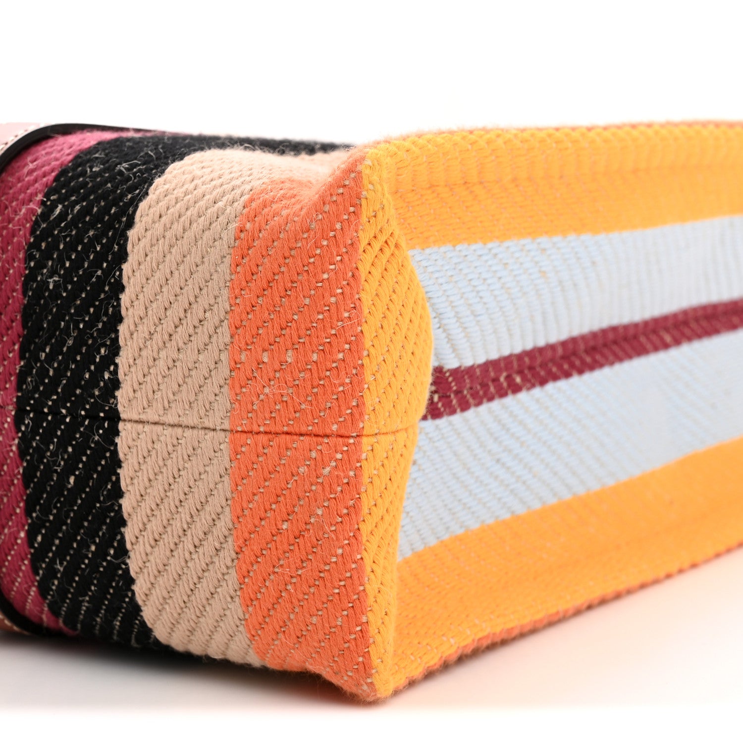 Chloe Cotton Calfskin Large Woody Striped Tote Multicolor 10 of 11