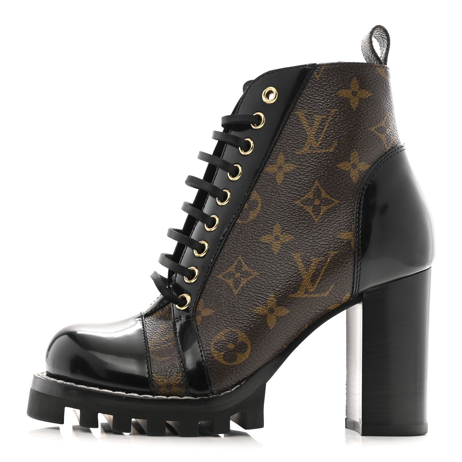 Louis Vuitton Patent Calfskin Monogram Star Trail Ankle Boots 36 Black 1 of 12