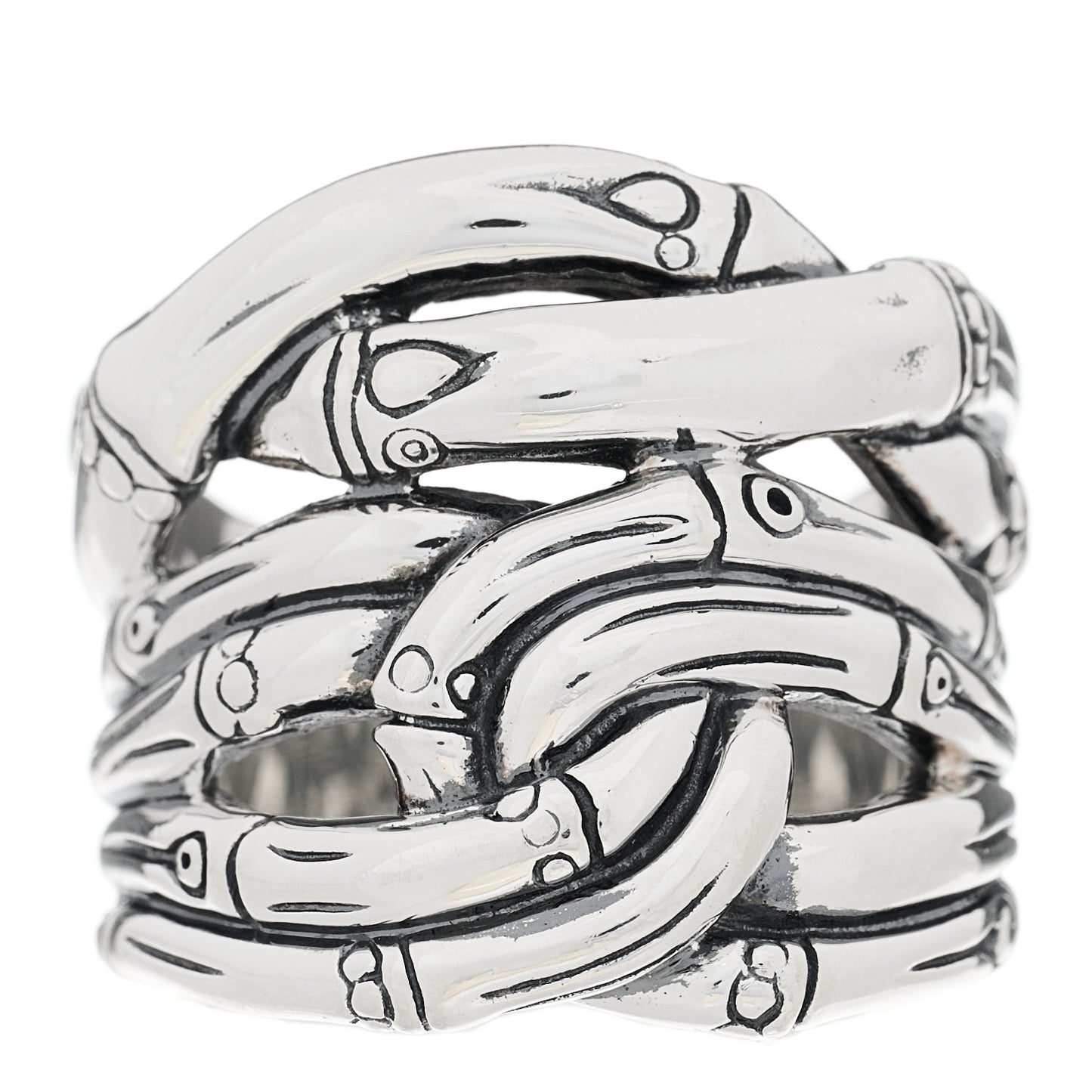 Sterling Silver Bamboo Woven Ring 54 7