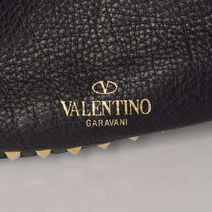 Valentino Garavani Pebbled Calfskin Small Rockstud Reversible Tote Black Light Cuir 12 of 13