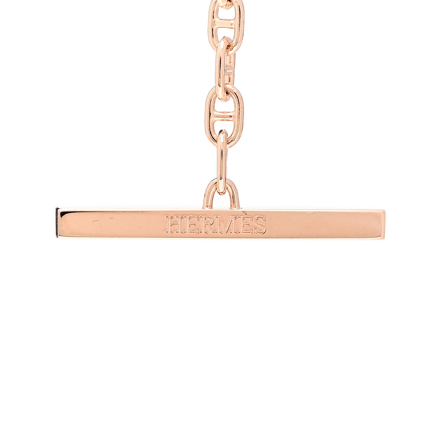 Hermes 18K Rose Gold Diamond GM Chaine D'Ancre Contour Pendant Necklace SH 5 of 8