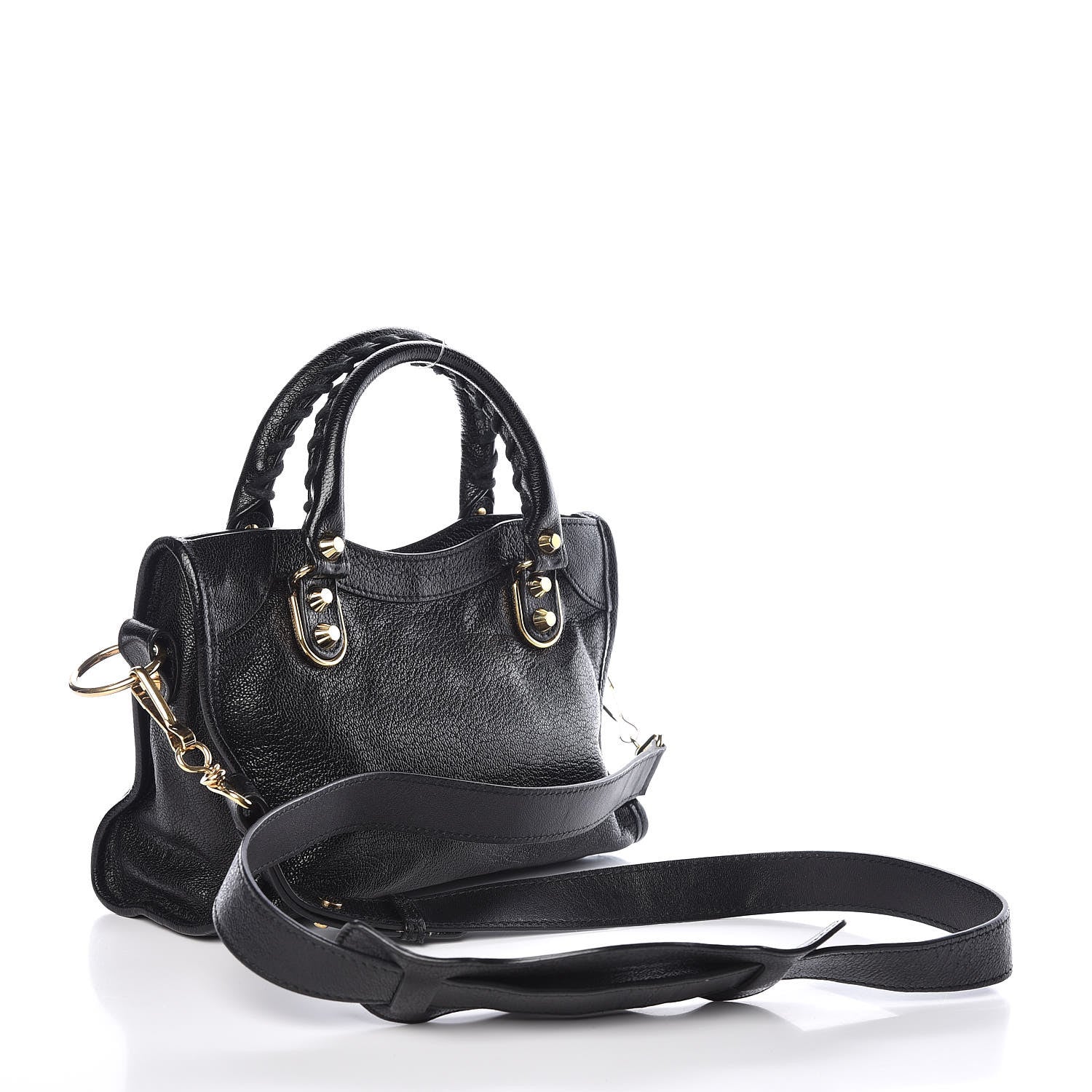 Balenciaga Chevre Gold Metallic Edge Hardware Mini City Black 3 of 10