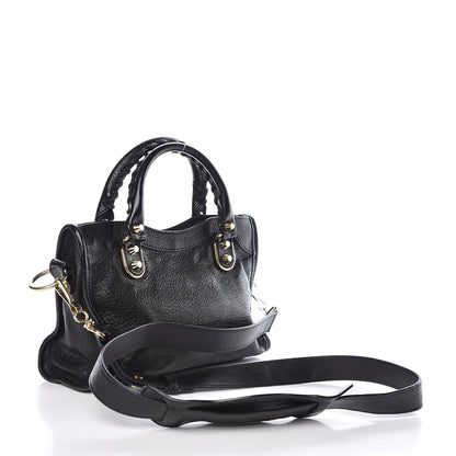 Balenciaga Chevre Gold Metallic Edge Hardware Mini City Black 3 of 10