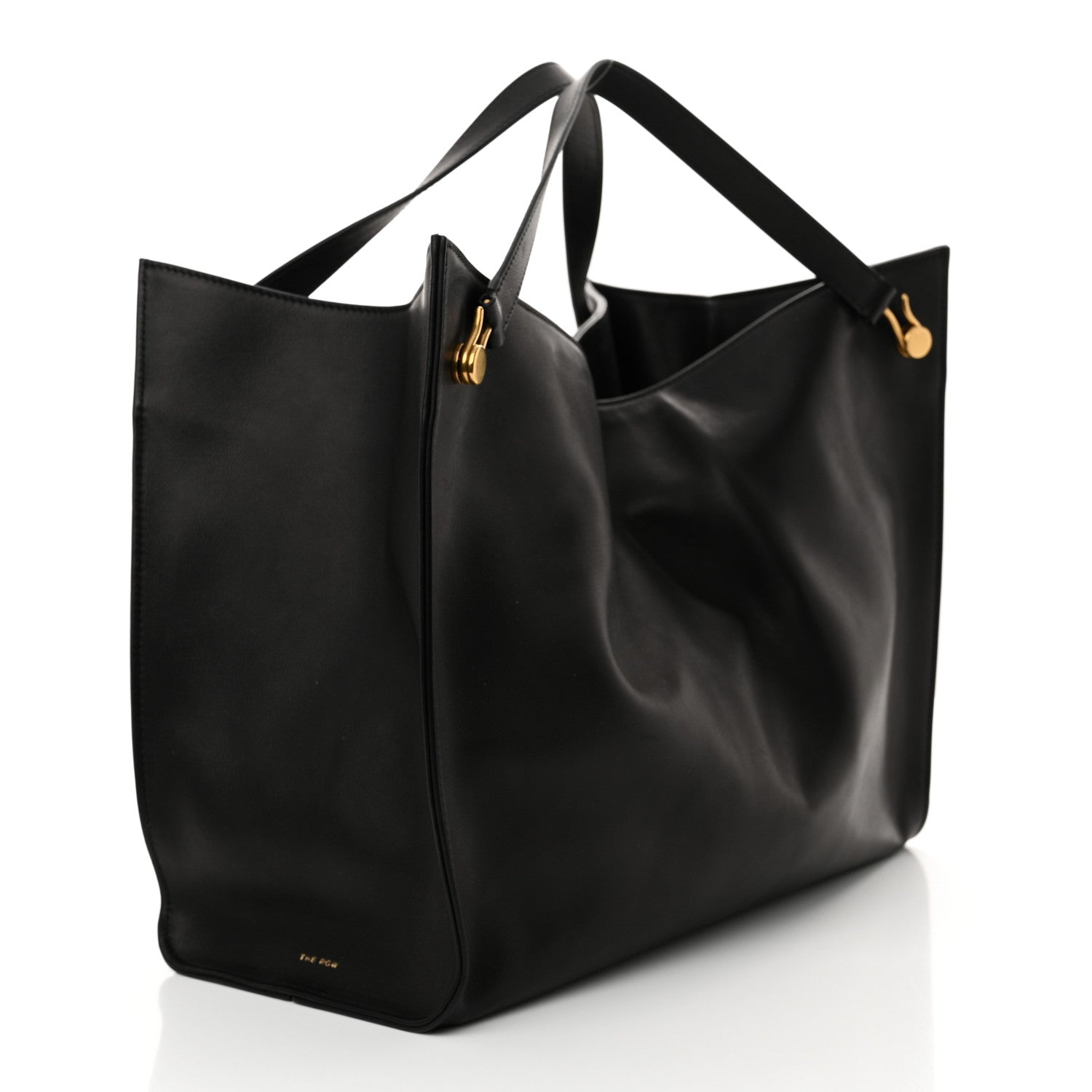 The Row Polished Saddle Calfskin Alexia Bag Black 4 of 11