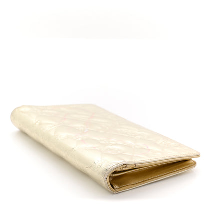 Chanel Metallic Patent Calfskin Quilted Lucky Symbols Yen Wallet Gold 4 of 12