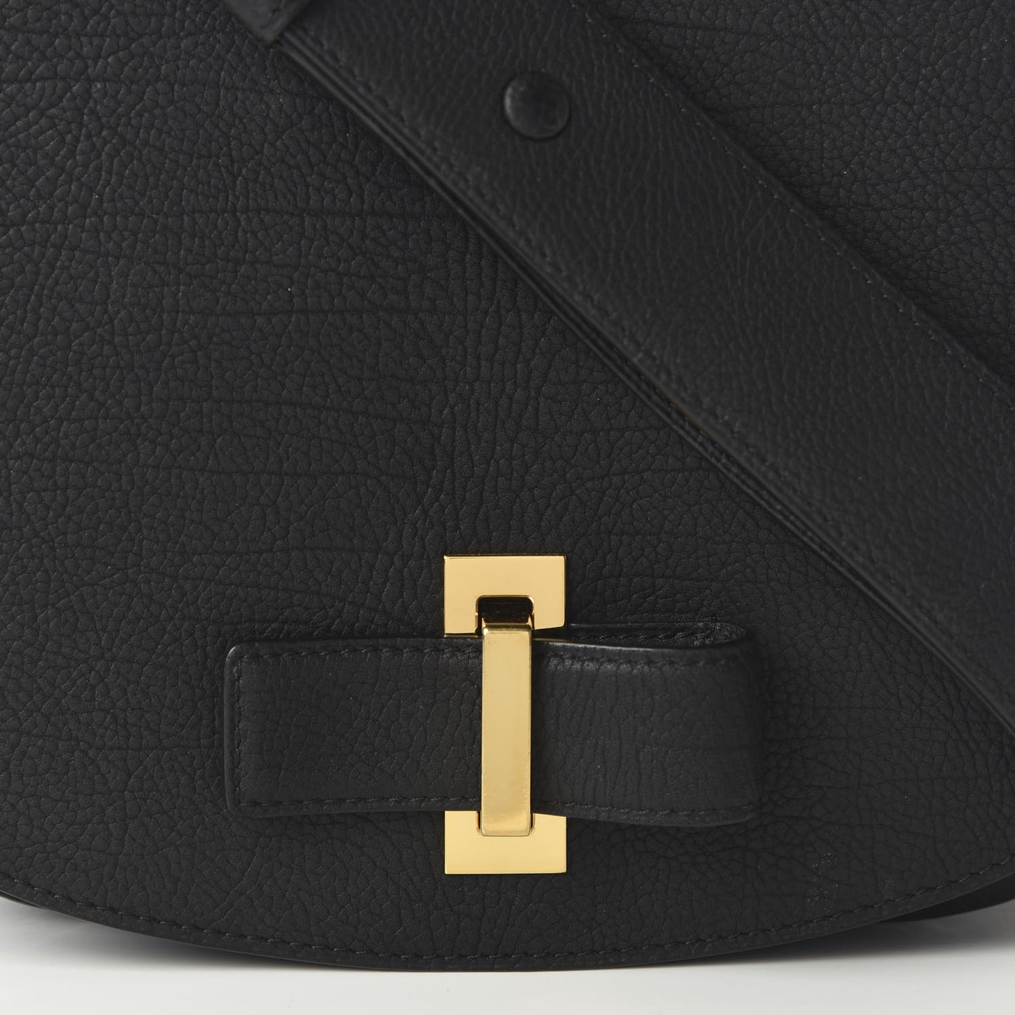 Crispy Calfskin Le Mutin MM Saddle Bag Black