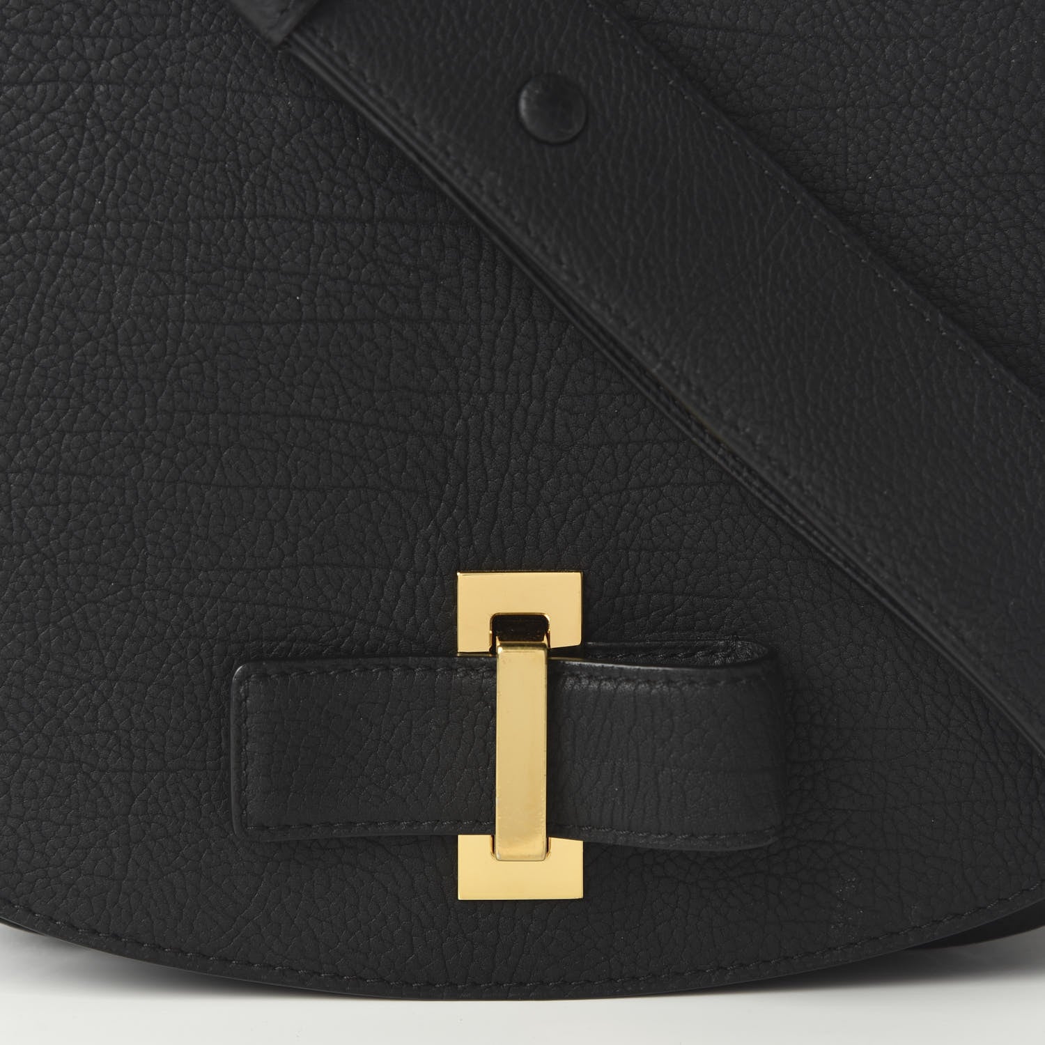 Delvaux Crispy Calfskin Le Mutin MM Saddle Bag Black 10 of 11