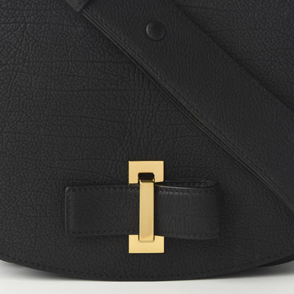 Delvaux Crispy Calfskin Le Mutin MM Saddle Bag Black 10 of 11