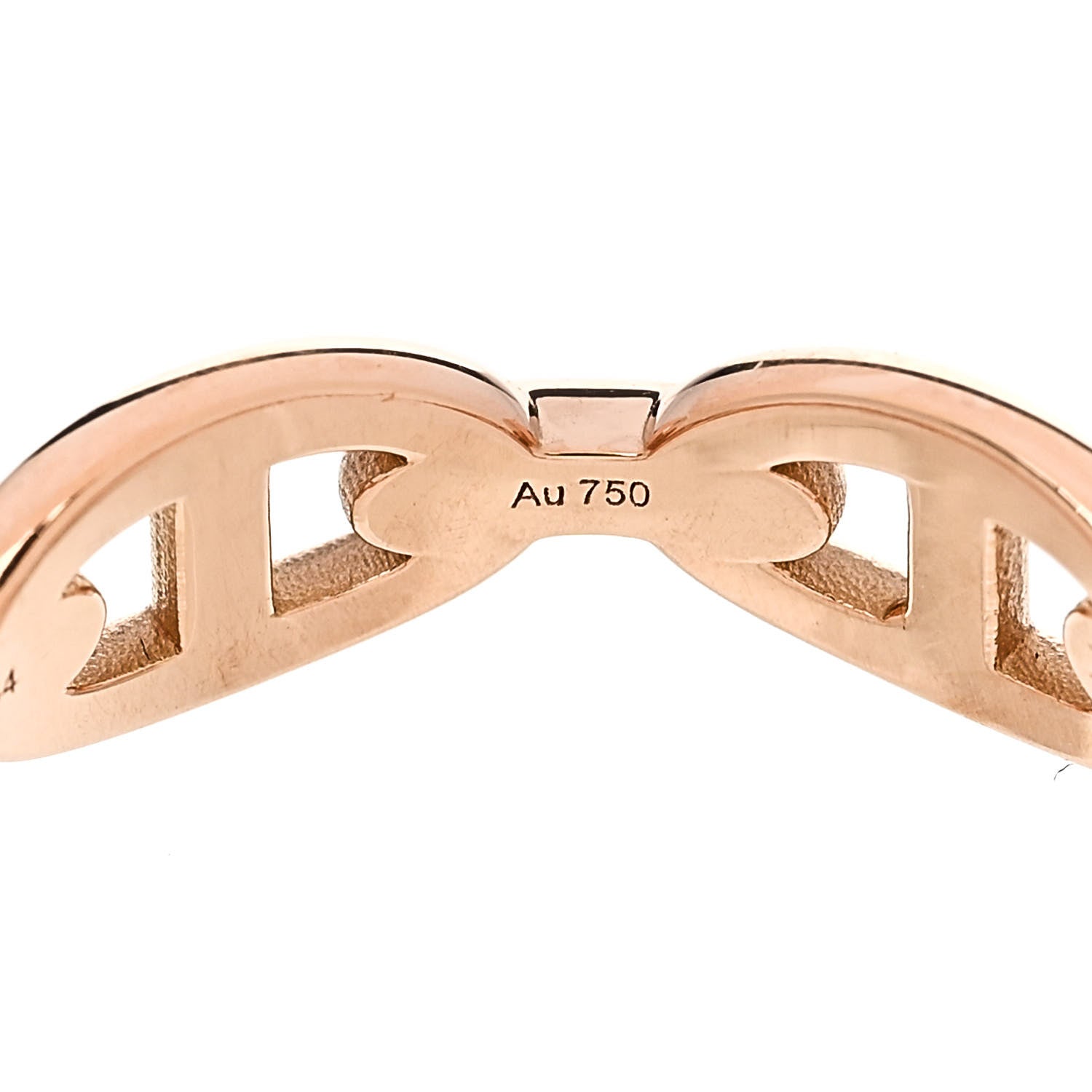Hermes 18K Rose Gold PM Chaine d'Ancre Enchainee Ring 59 8.75 8 of 9