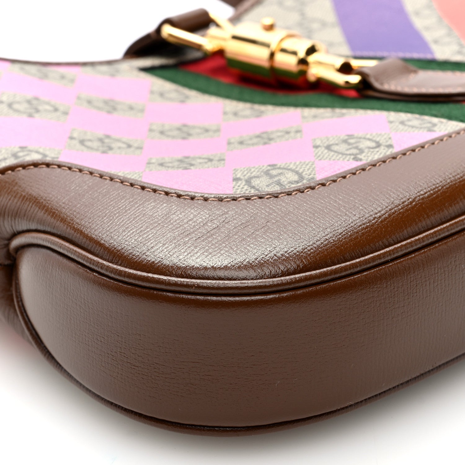 Gucci GG Supreme Monogram Azalea Calfskin Print Web Small Jackie 1961 Hobo Multicolor 9 of 10