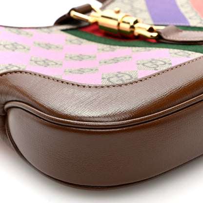 Gucci GG Supreme Monogram Azalea Calfskin Print Web Small Jackie 1961 Hobo Multicolor 9 of 10