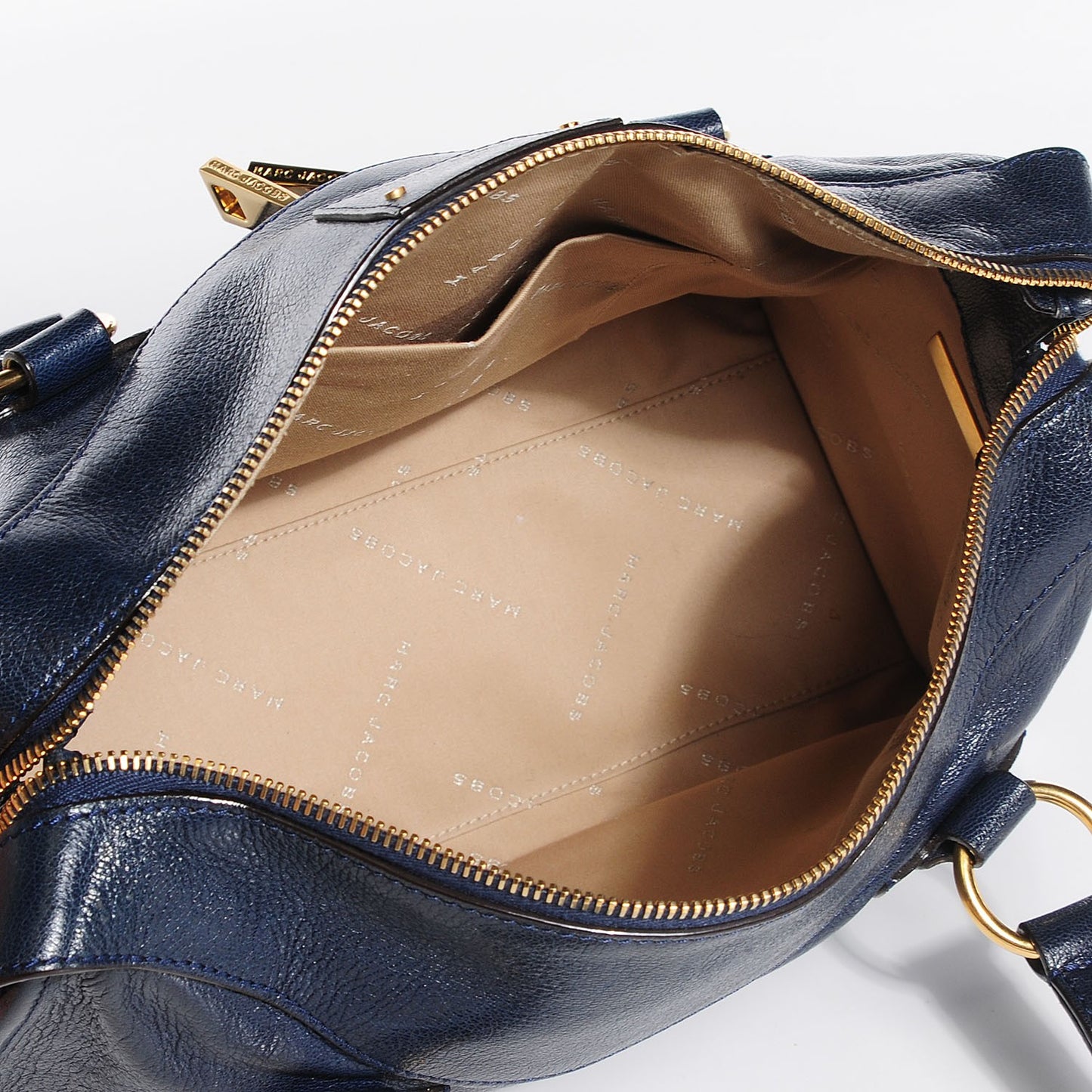 Goatskin Small Wellington Fulton Satchel Navy