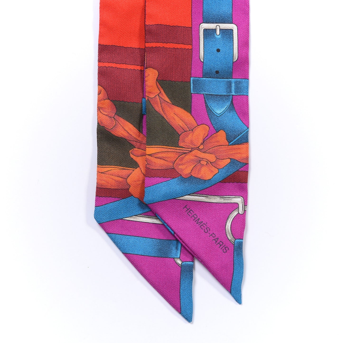 Silk Grand Manege Twilly Rouge Orange Fuchsia