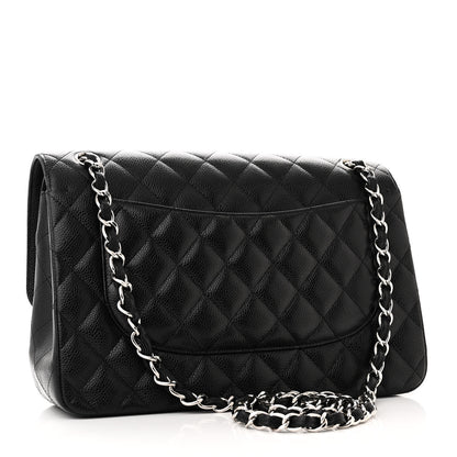 Chanel Caviar Quilted Jumbo Double Flap Black 2 of 12