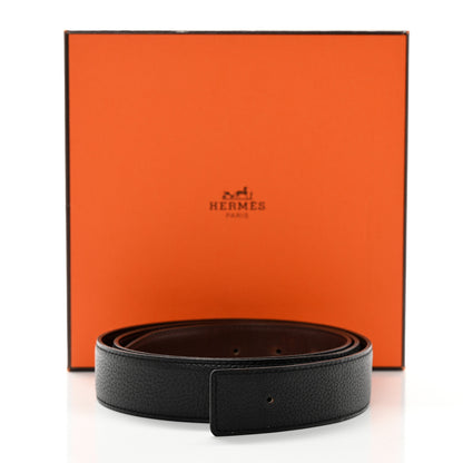 Hermes Togo Box 32mm Belt Strap 100 40 Black Rouge H 9 of 9