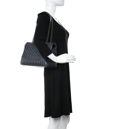 Chanel Lambskin Vertical Quilted Tote Navy 2 of 10