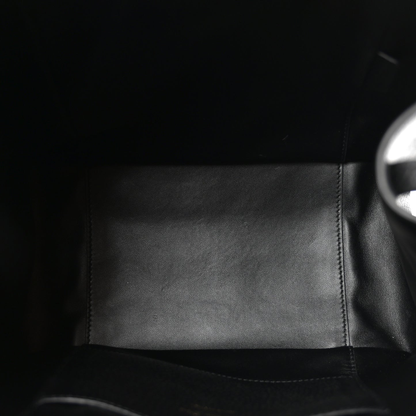 Calfskin Medium Signature Bucket Bag Black