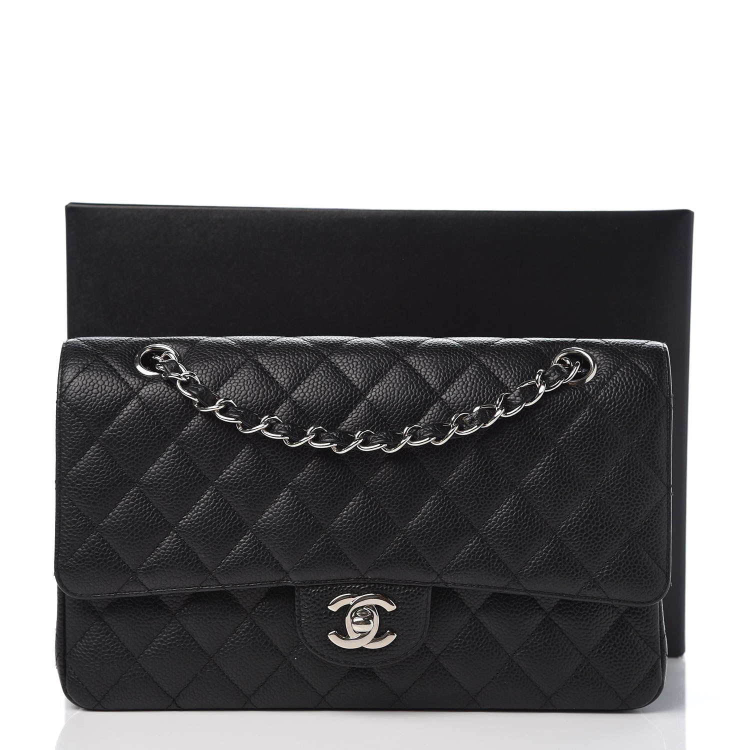 Chanel Caviar Quilted Medium Double Flap Black 8 of 8