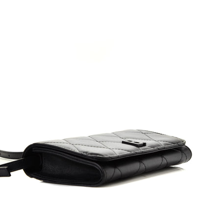Balenciaga Nappa Calfskin Quilted Touch B Phone Holder With Strap Black 4 of 4