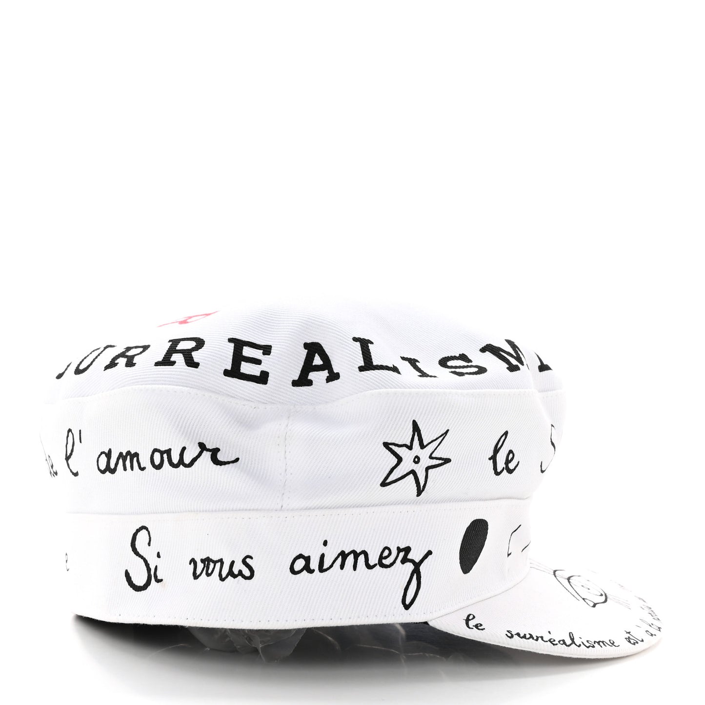 Daydream Words Print Cap Hat 57 White