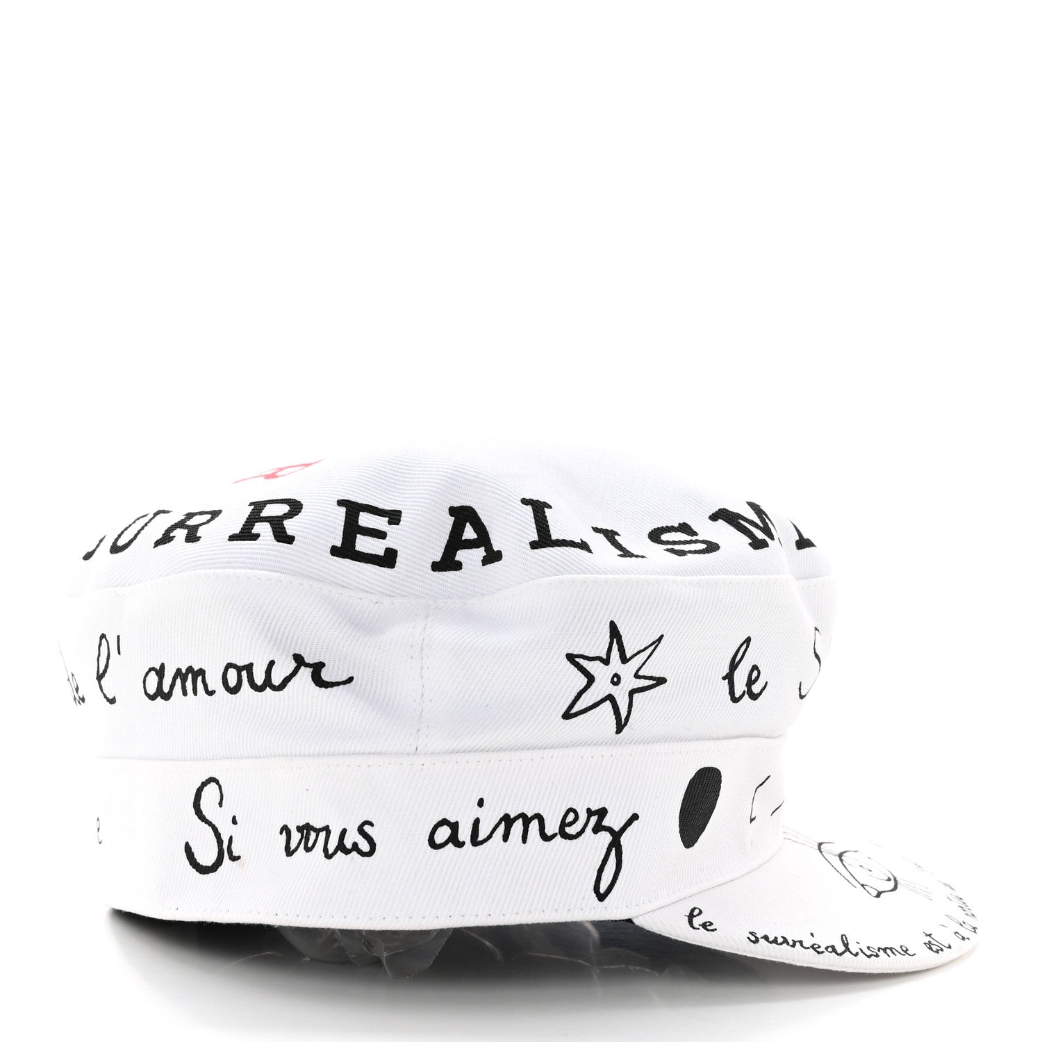 Christian Dior Daydream Words Print Cap Hat 57 White 5 of 13
