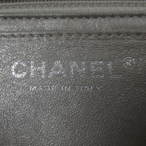 Metallic Lambskin Quilted Mini Square Flap Silver