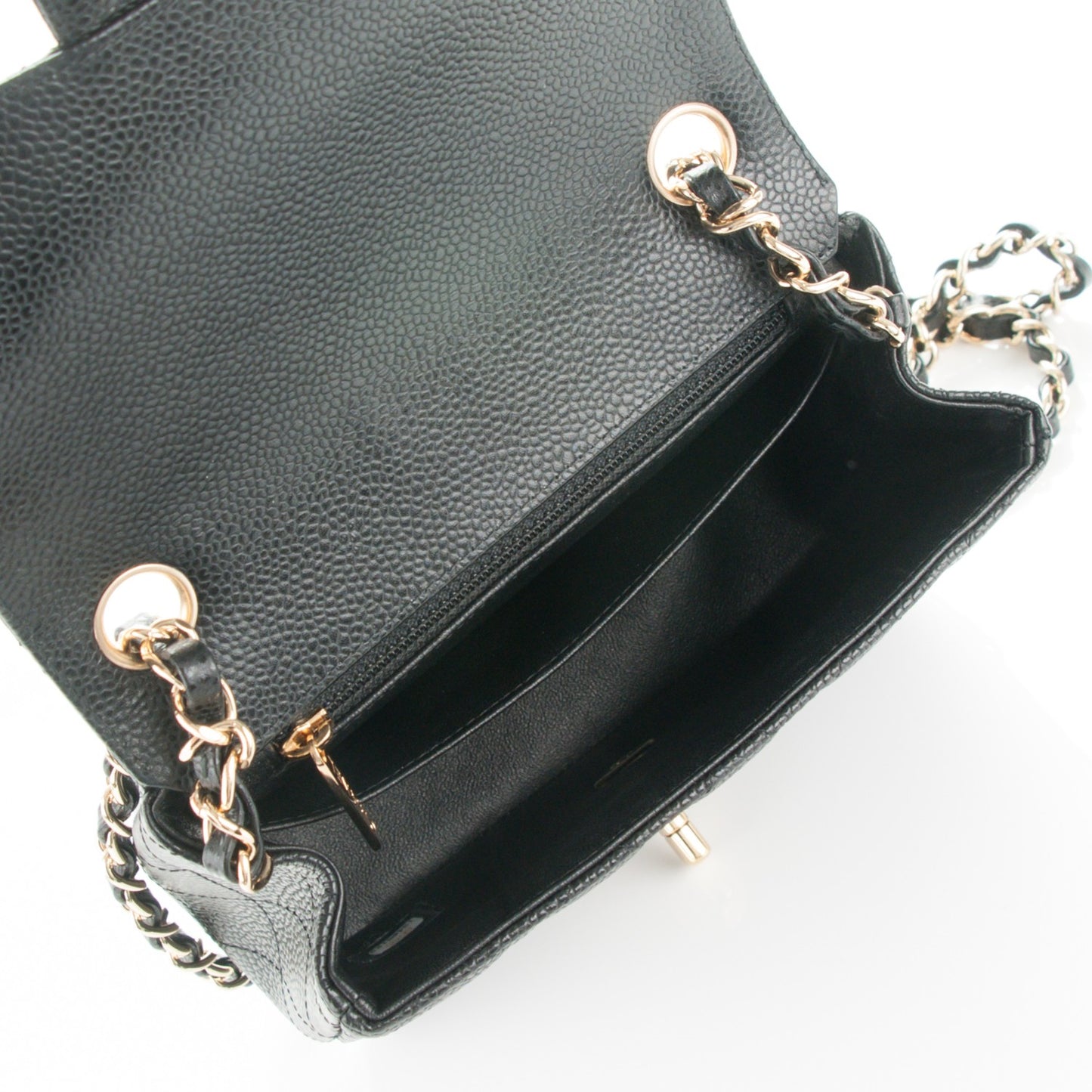 Caviar Quilted Mini Square Flap Black