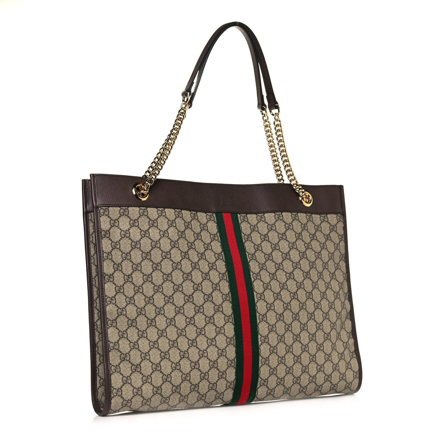 GG Supreme Monogram Large Rajah Chain Tote Beige New Acero
