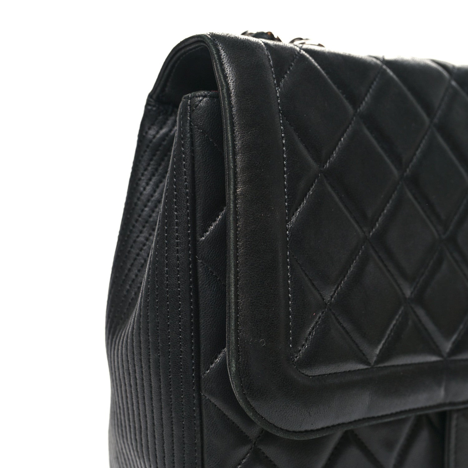 Chanel Lambskin Quilted Large Coco Rider Flap Black 14 of 15