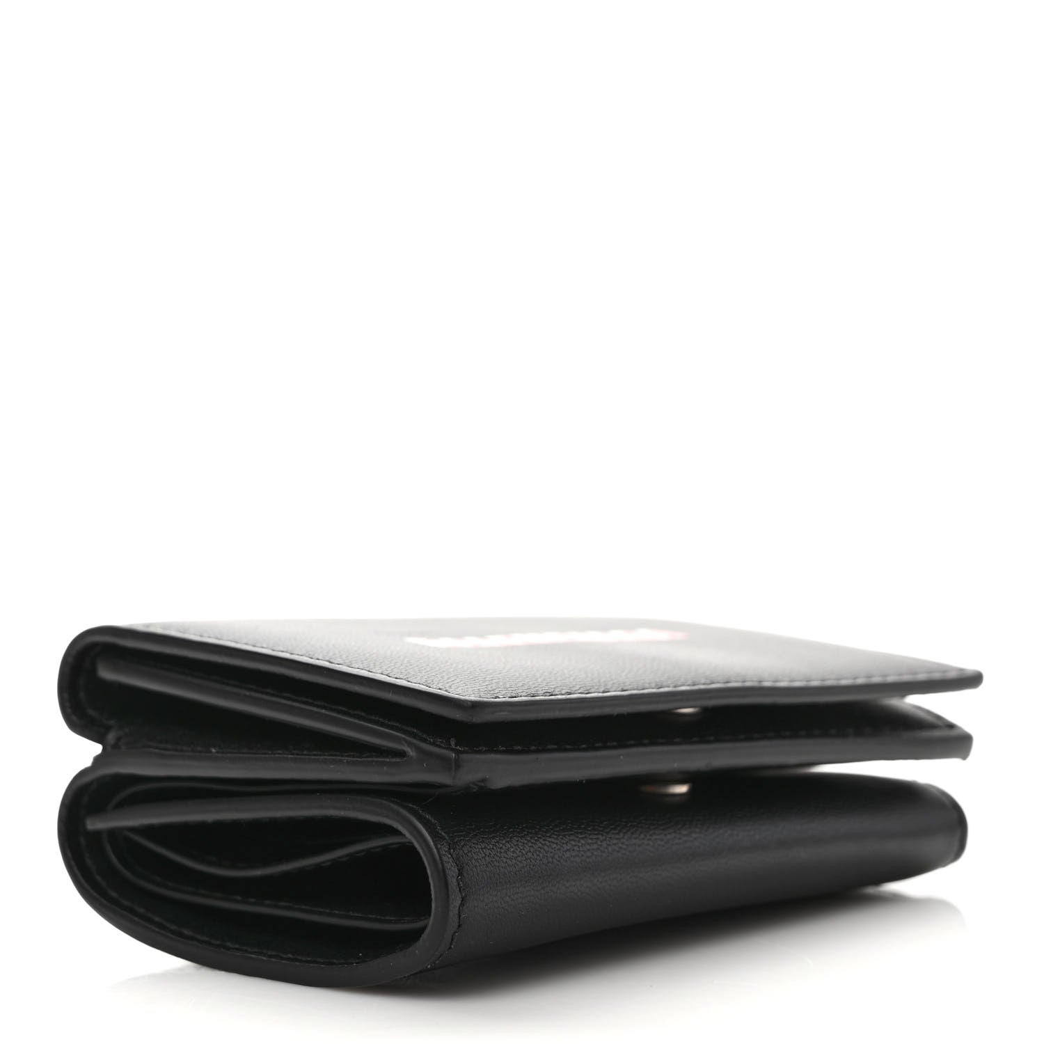 Balenciaga Smooth Calfskin 3D Logo Mini Cash Tri-Fold Wallet Black Red White 4 of 6