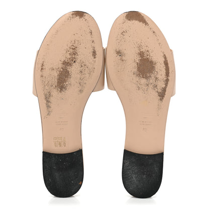 Fendi Vitello Cuoio Baguette Flat Slide Sandals 40 Poudre 5 of 13
