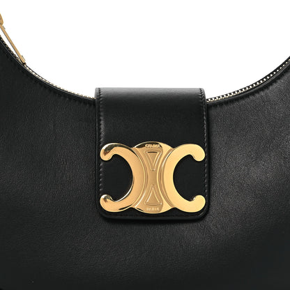 Celine Smooth Calfskin Medium Strap Ava Triomphe Shoulder Bag Black 8 of 10