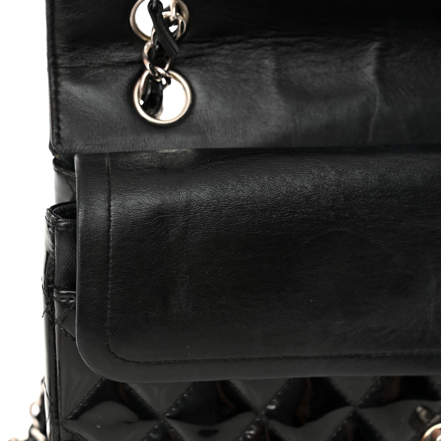 Chanel Patent Quilted Medium Double Flap Black 13 of 14