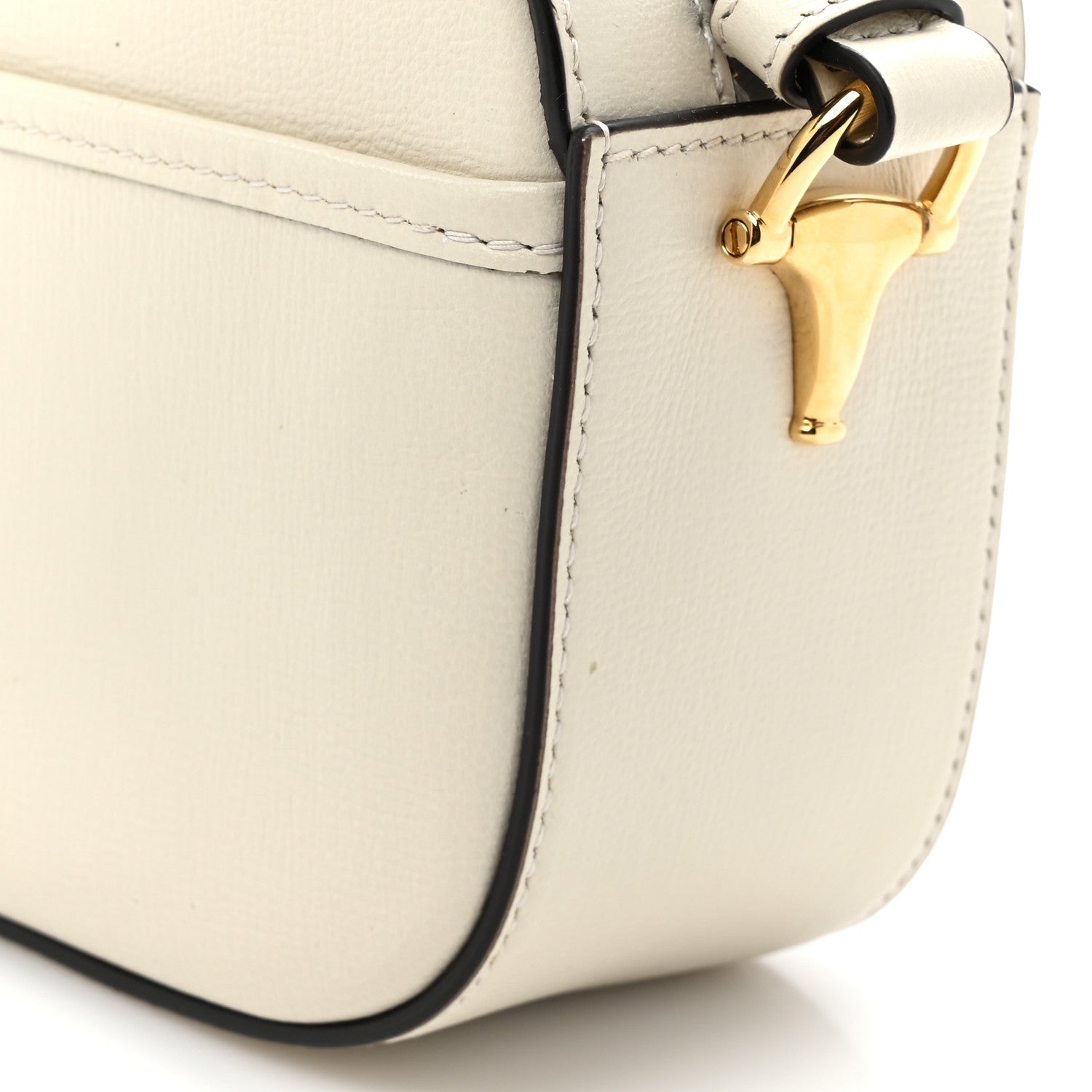 Gucci Azalea Calfskin Mini Horsebit 1955 Camera Shoulder Bag Mystic White 11 of 11