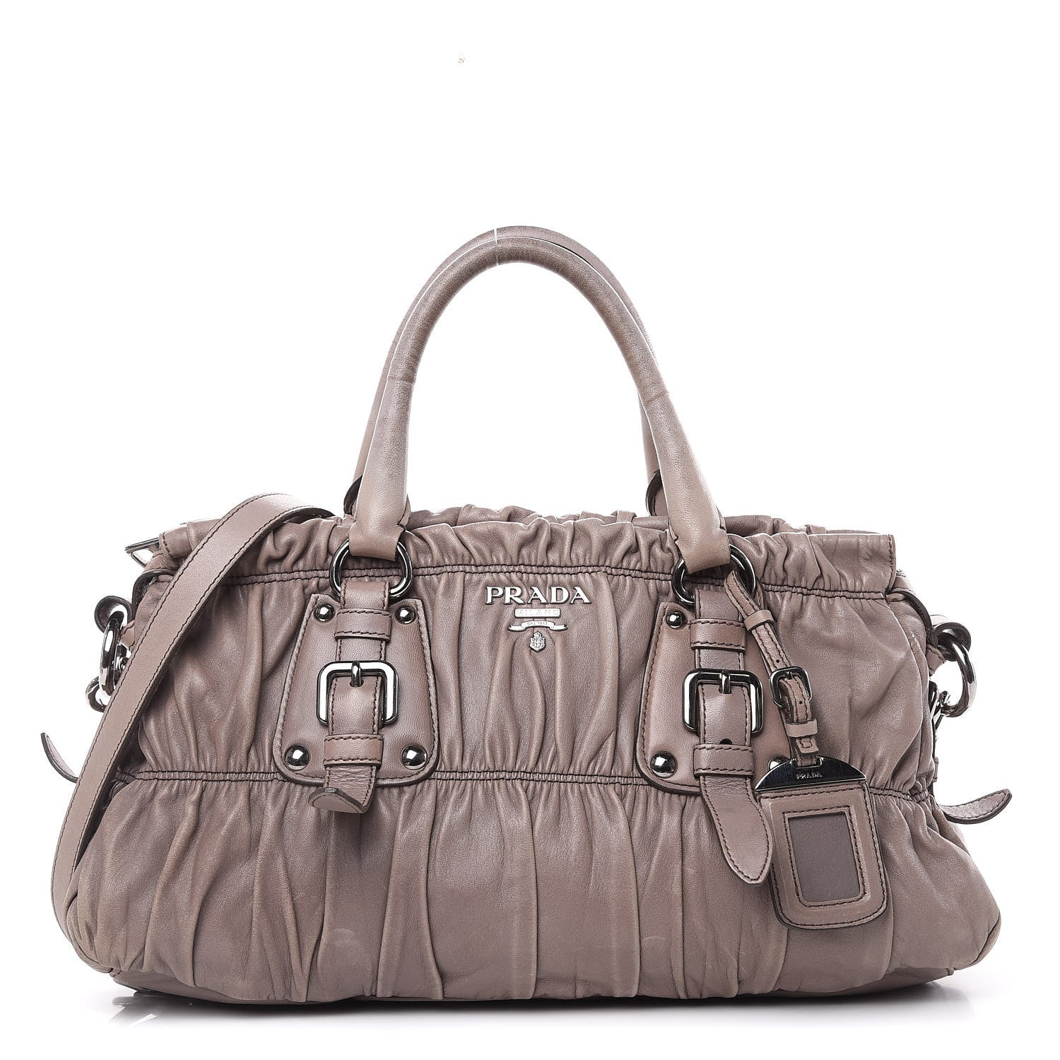 Prada Nappa Gaufre Shopping Satchel Bambu 1 of 18