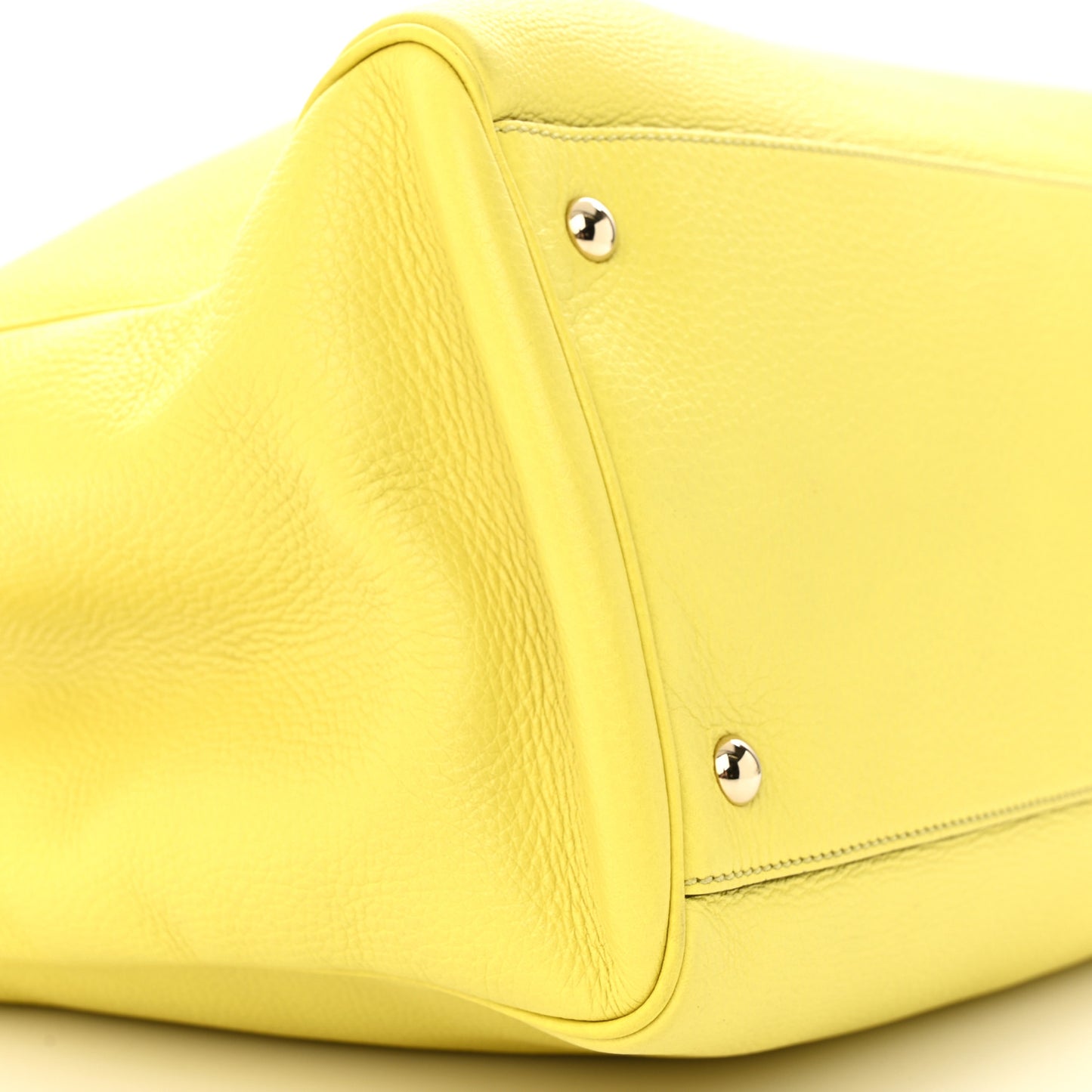Calfskin Large Bamboo Shopper Tote Citrus