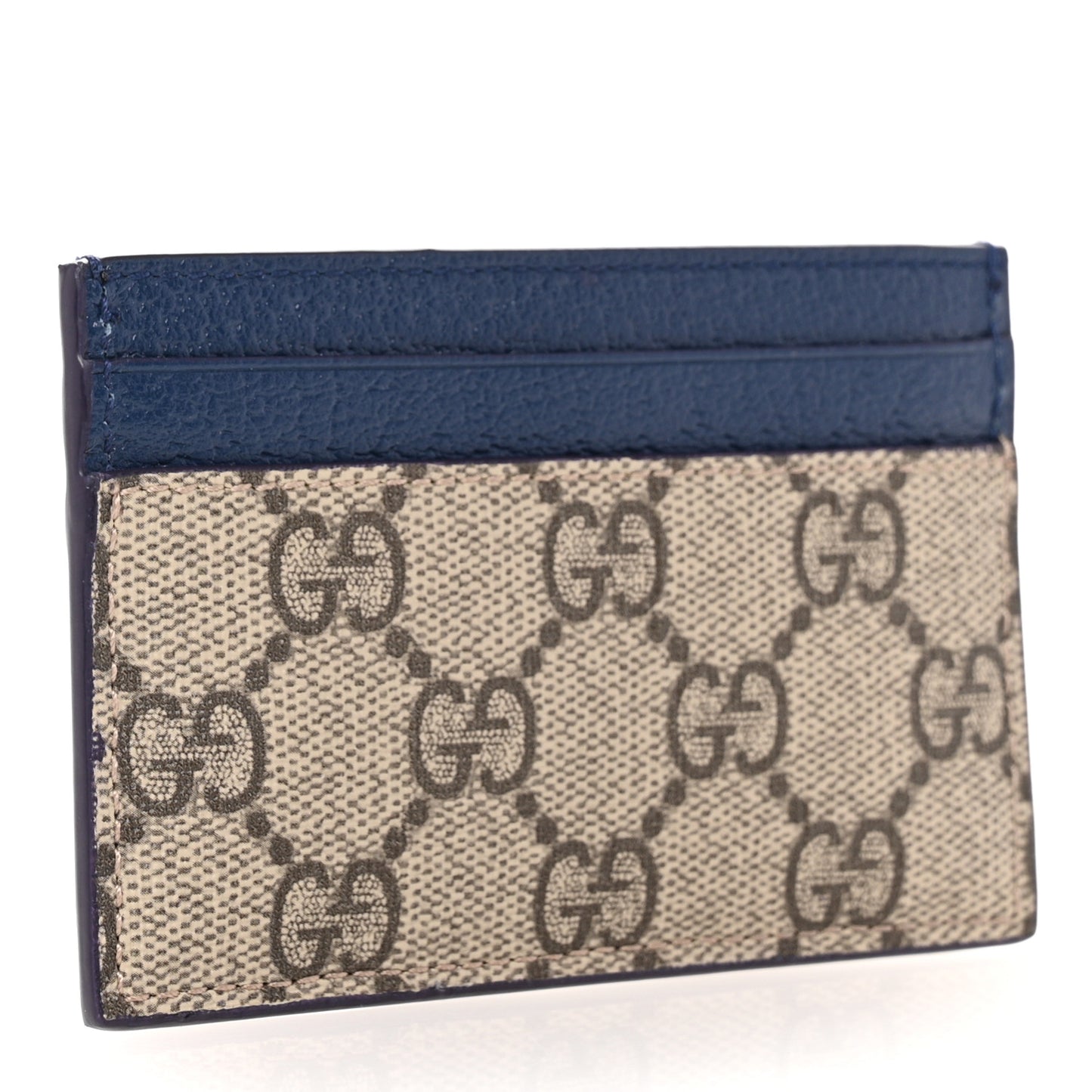 GG Supreme Monogram Bi-Color Card Holder Beige Ebony Royale