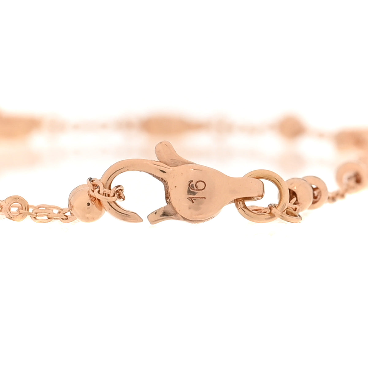 Gucci 18K Rose Gold Diamond GG Flora Station Bracelet 3 of 6