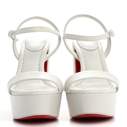 Christian Louboutin Nappa Movida 130 Platform Sandals 37.5 Bianco 3 of 13
