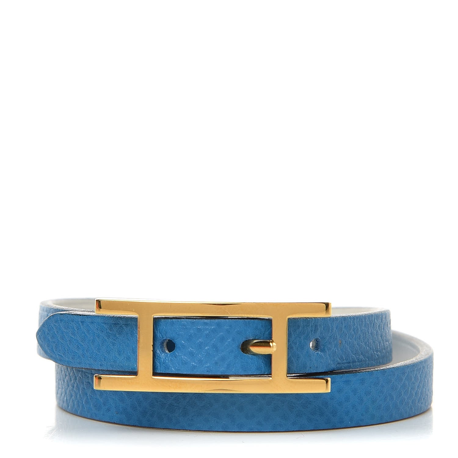 Hermes Epsom Behapi Double Tour Bracelet XS Bleu Zanzibar White 1 of 6