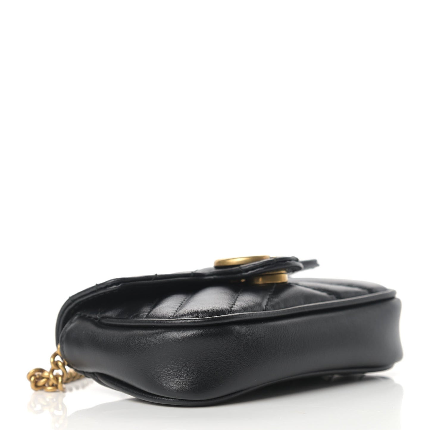Calfskin Matelasse GG Marmont 2.0 Coin Purse On A Chain Black