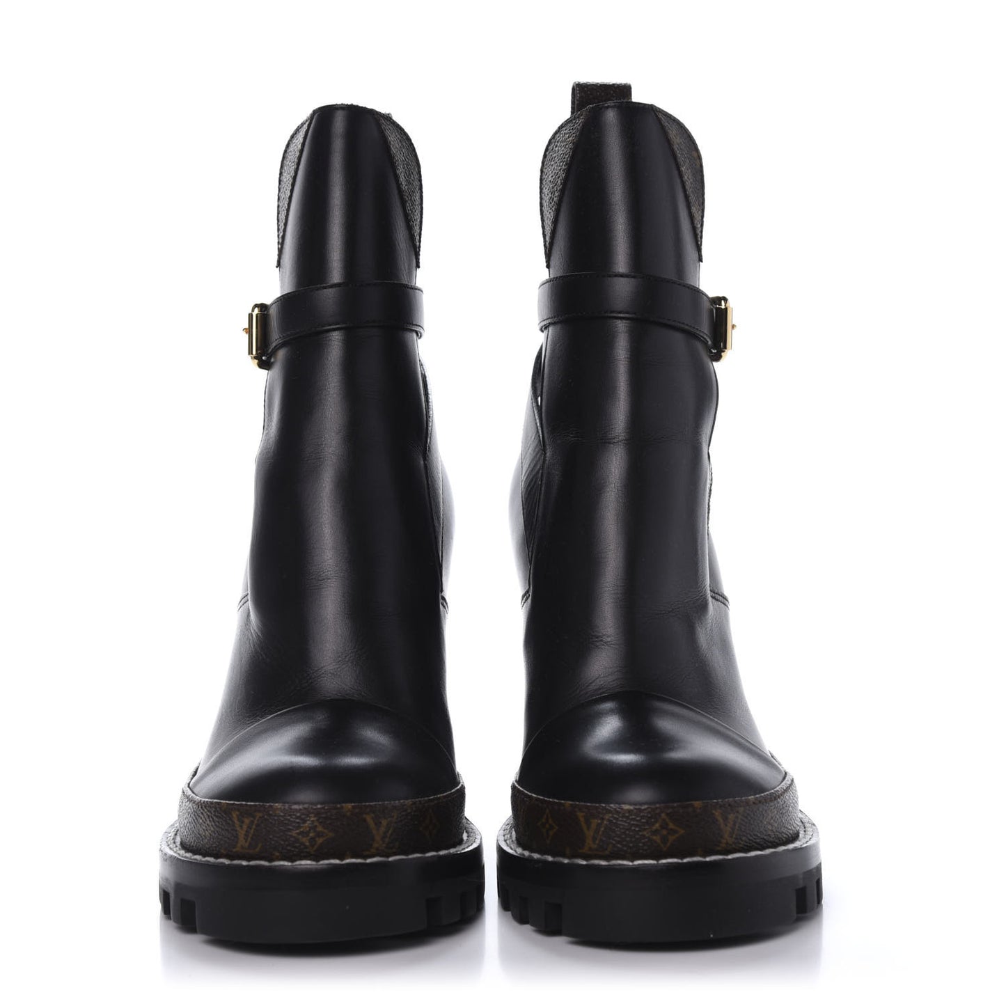Calfskin Monogram Star Trail Ankle Boots 39 Black