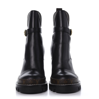Louis Vuitton Calfskin Monogram Star Trail Ankle Boots 39 Black 2 of 8
