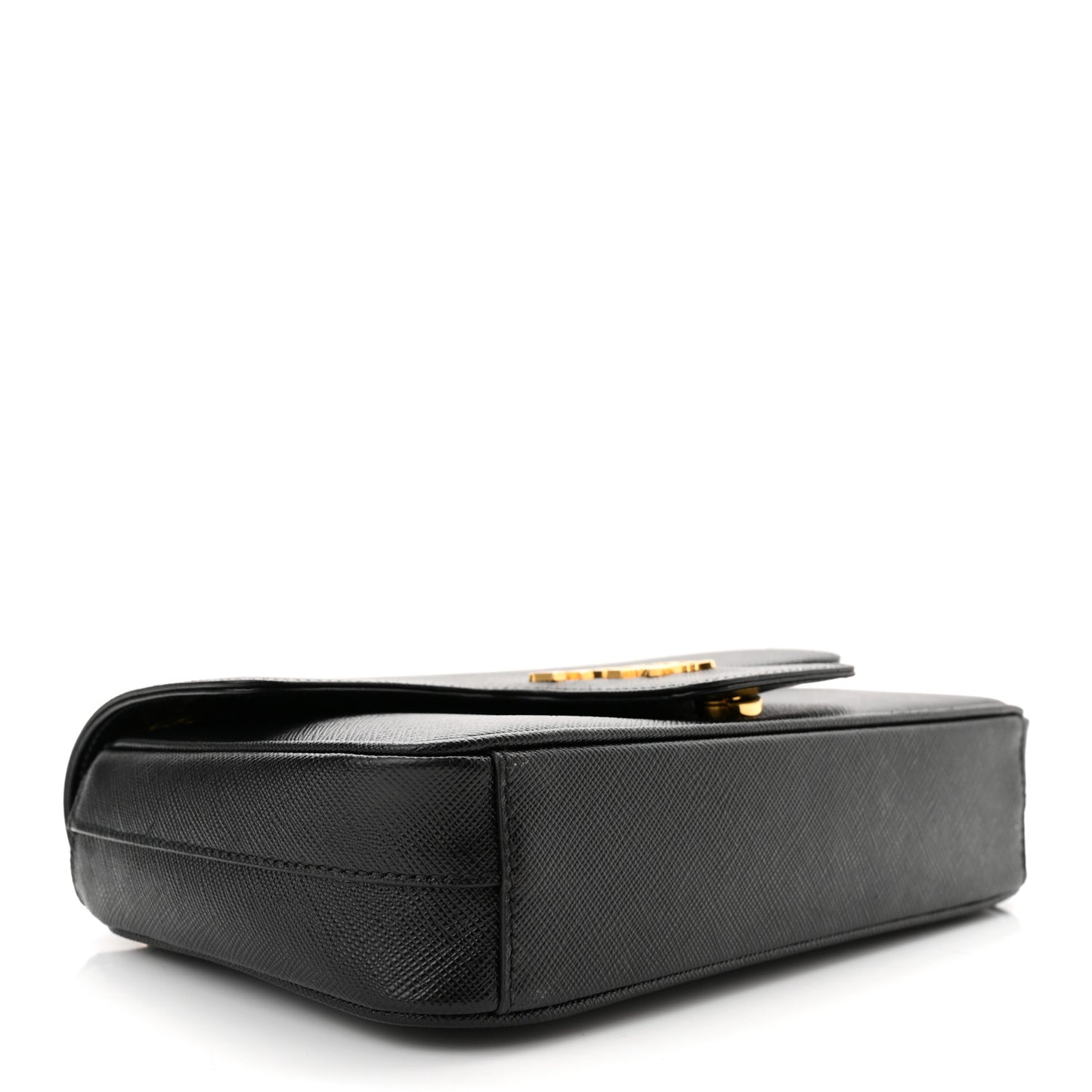 Saffiano Flap Shoulder Bag Black