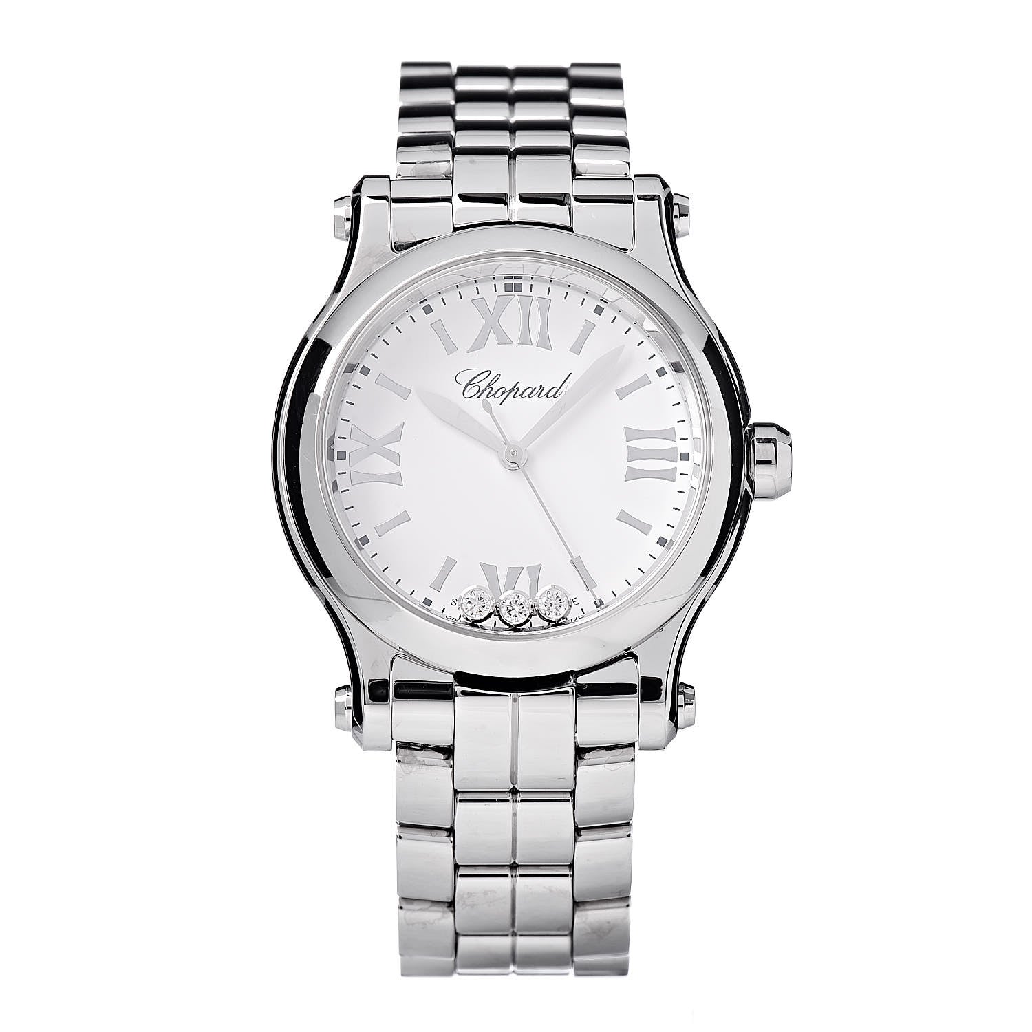 Chopard Stainless Steel 3 Diamond 30mm Happy Sport Quartz Watch 1 of 7