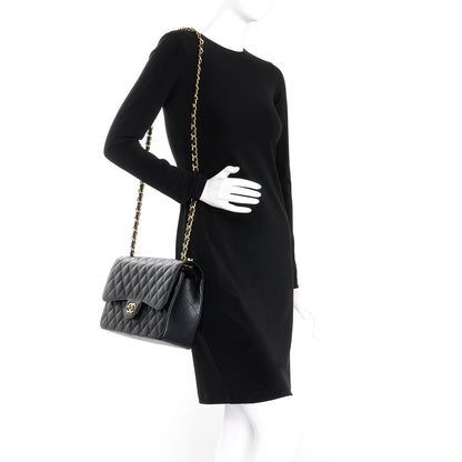 Chanel Caviar Quilted Jumbo Double Flap Black 2 of 9