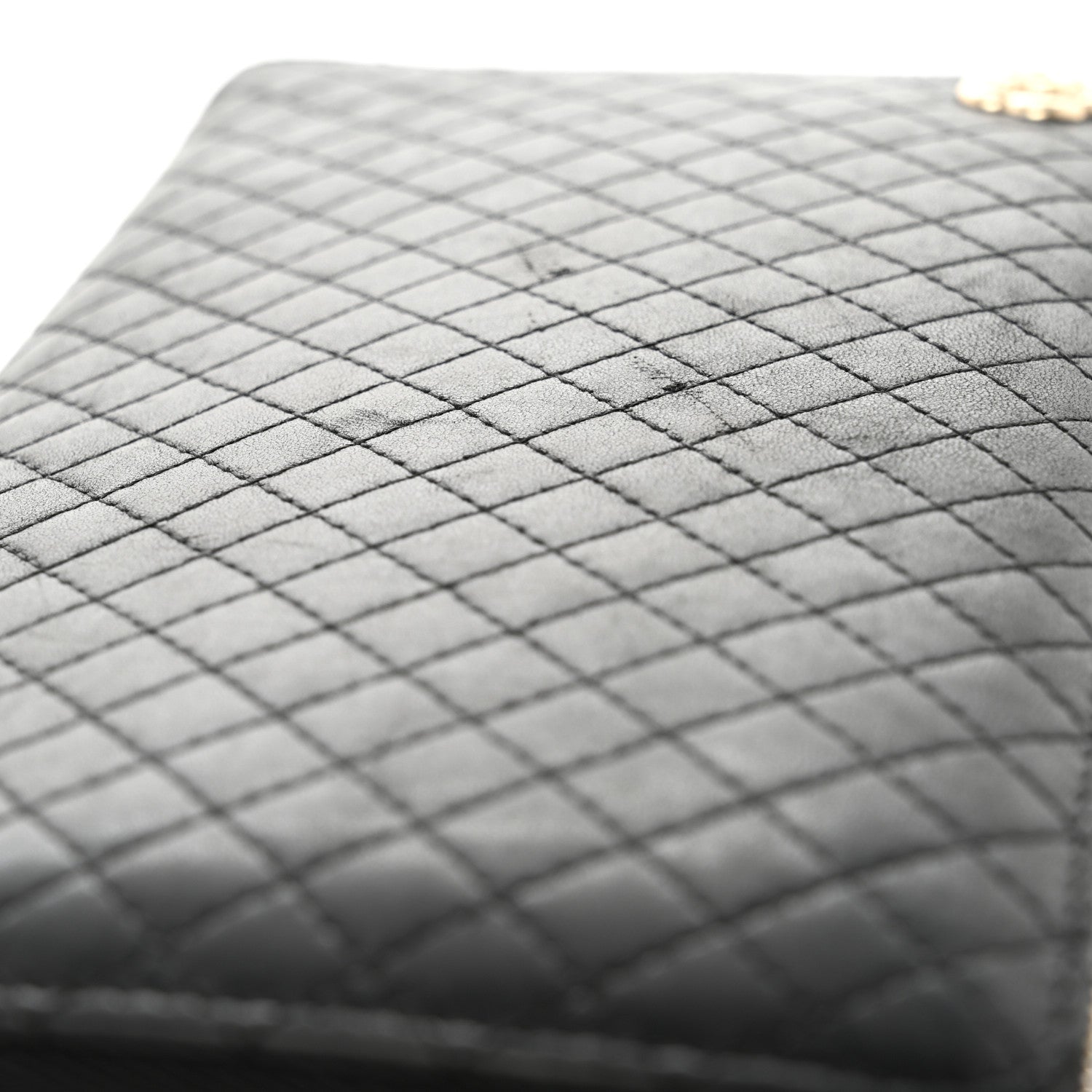 Chanel Lambskin Quilted Camellia Zip Around Organizer Wallet Black 10 of 10