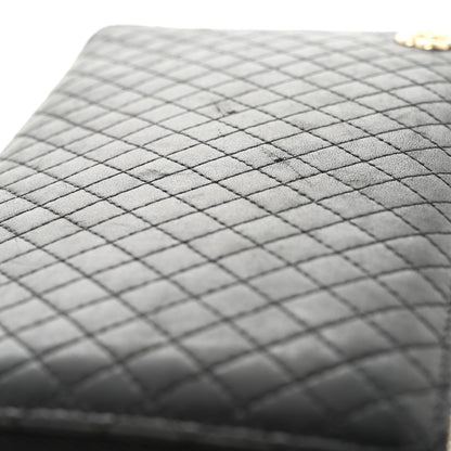 Chanel Lambskin Quilted Camellia Zip Around Organizer Wallet Black 10 of 10