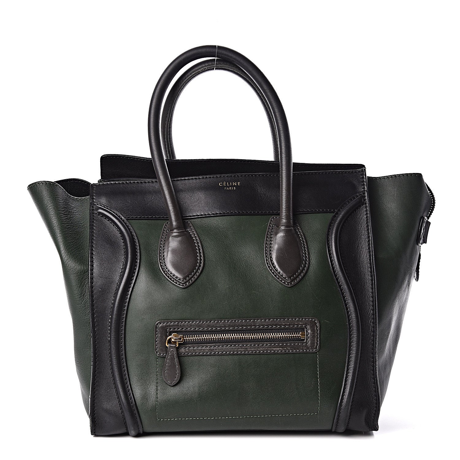 Celine Smooth Calfskin Mini Tri-Color Luggage Forest 1 of 16